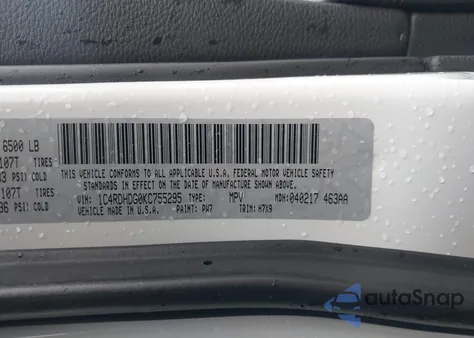 2019 Dodge Durango Gt Rwd z USA, uszkodzony, nr VIN 1C4RDHDG0KC755295